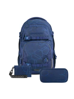 Schulrucksack-Set PORTER, Mäppchen Geldbörse in Blue Motion