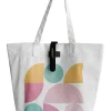 Schultertasche "California" in Weiß/ Bunt - (B)45,5 x (H)37 x (T)15,5 cm