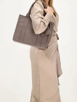 Schultertasche in Grau - (B)34 x (H)27 x (T)15 cm