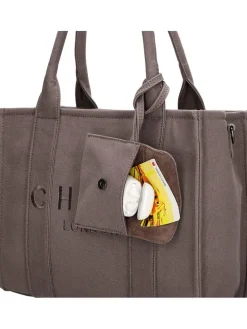 Schultertasche in Grau - (B)34 x (H)27 x (T)15 cm