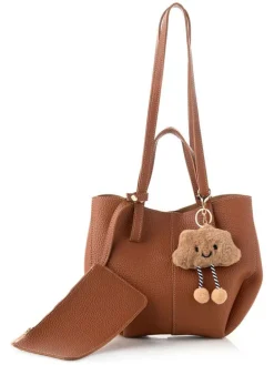 Schultertasche in Hellbraun - (B)28 x (H)22 x (T)13 cm