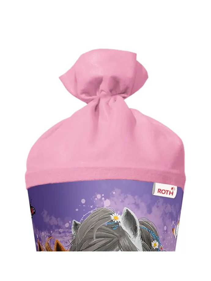 Schultüte groß Blumenpferde 70 cm in Lila