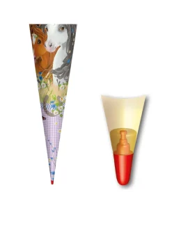 Schultüte groß Blumenpferde 70 cm in Lila