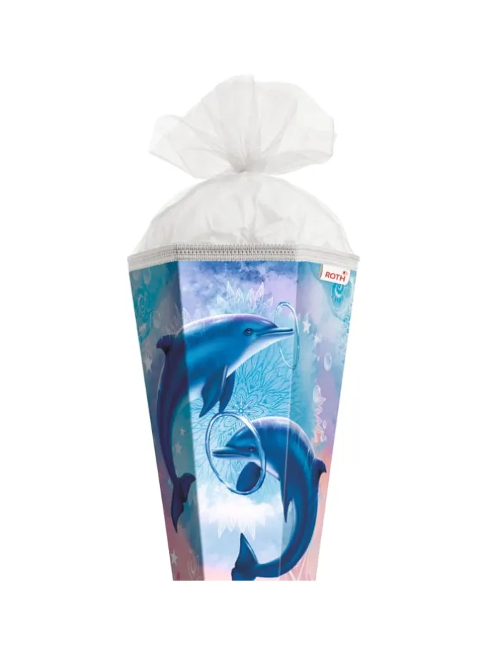 Schultüte groß Delfine 85 cm in Hellblau