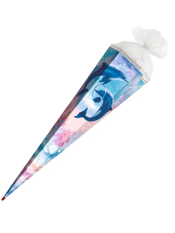Schultüte groß Delfine 85 cm in Hellblau