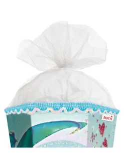 Schultüte groß Drachenliebe 85 cm, Glitter Pailettenborte in Hellblau