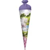 Schultüte groß Einhorn mit Fohlen 70 cm, Glitter in Lila