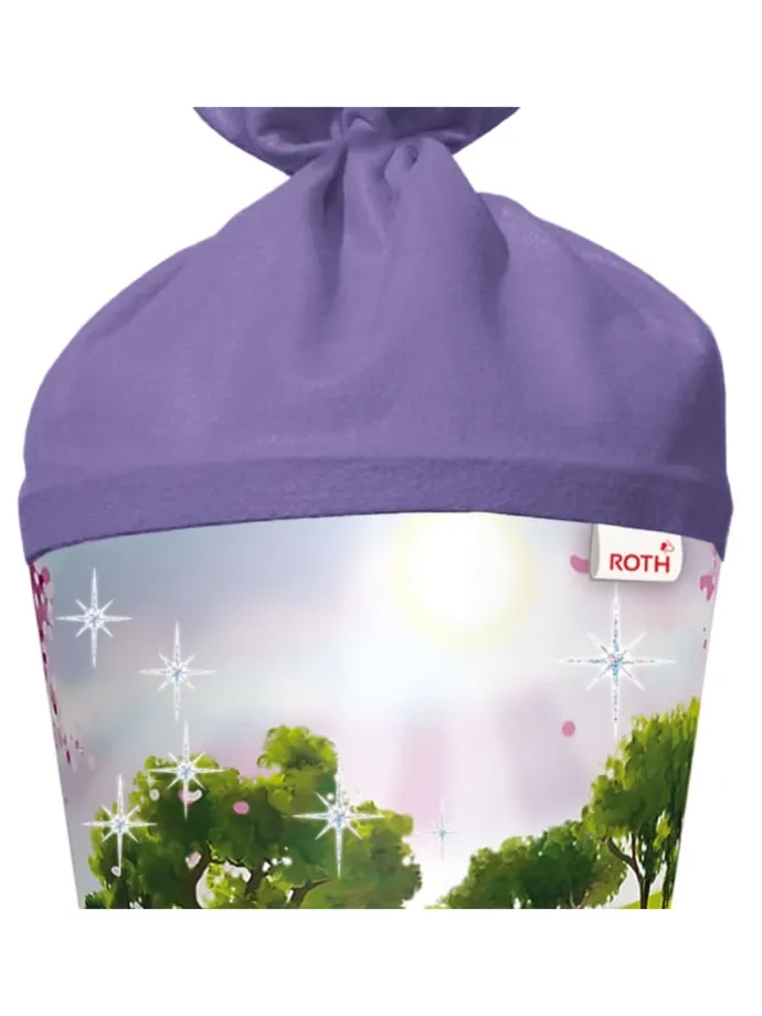 Schultüte groß Einhorn mit Fohlen 70 cm, Glitter in Lila