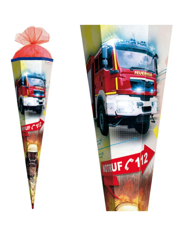 Schultüte groß Feuerwehr 85 cm in Rot