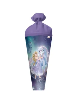 Schultüte groß Königin im Eis 70 cm, Glitter in Blau