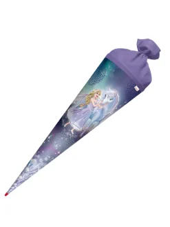Schultüte groß Königin im Eis 70 cm, Glitter in Blau