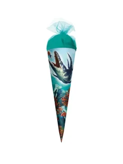 Schultüte klein Dino Mosasaurus 35 cm in Grün