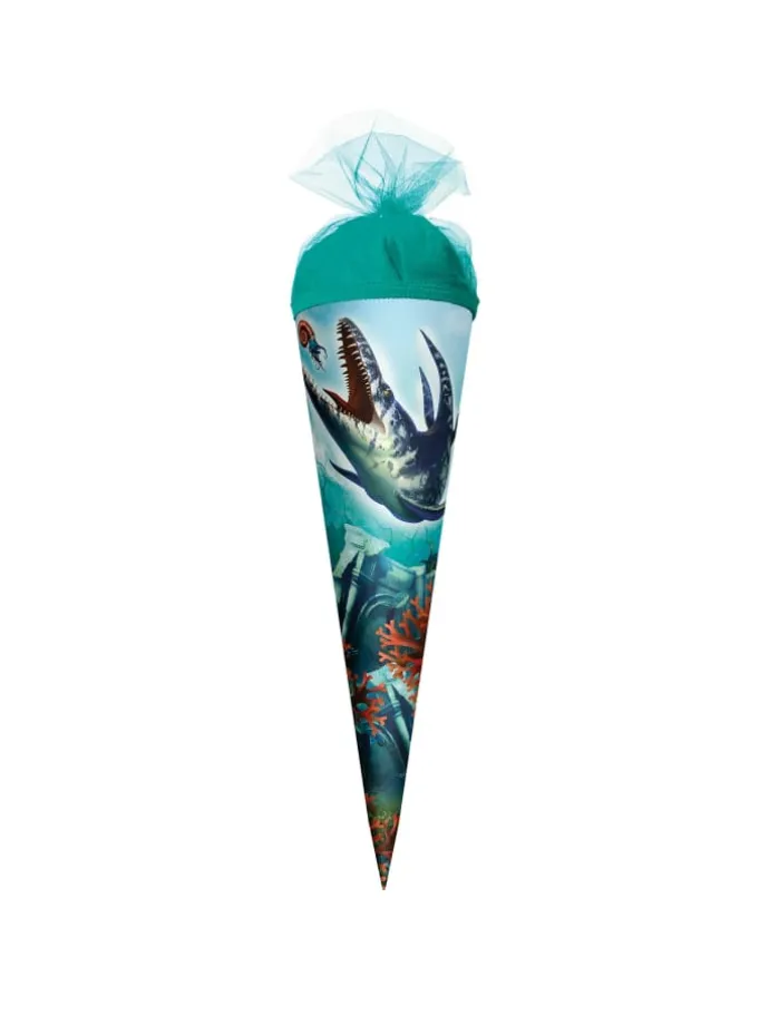 Schultüte klein Dino Mosasaurus 22 cm in Grün