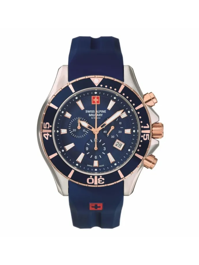 Schweizer Uhr 7040 in blau