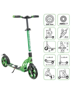 Scooter "Aluminium 205" in Grün - ab 6 Jahren