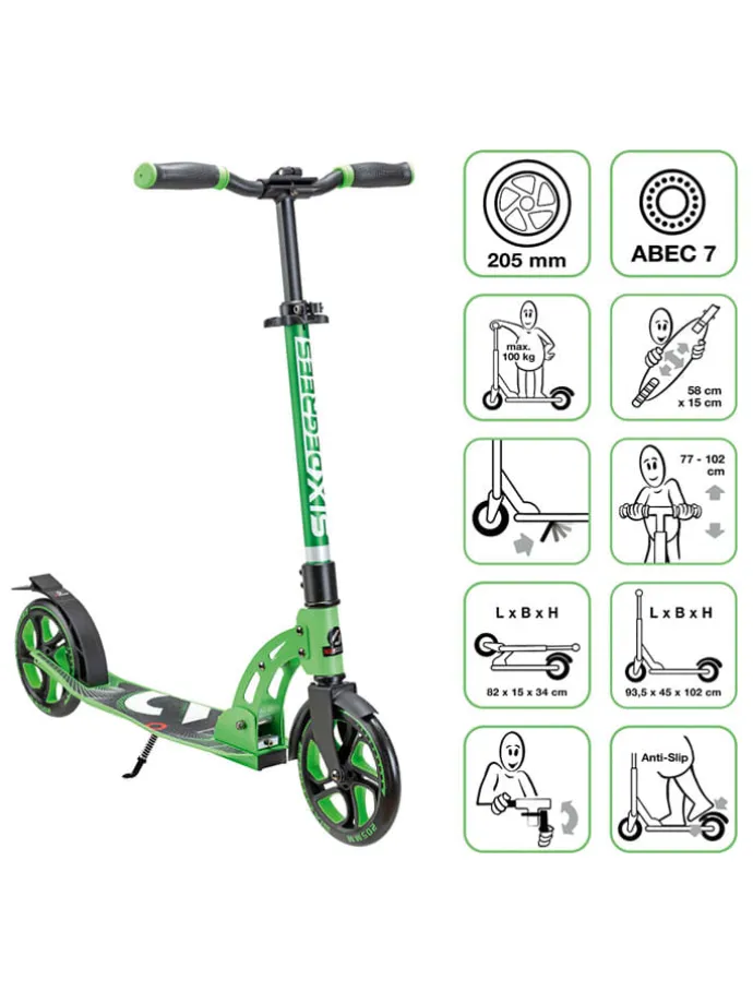 Scooter "Aluminium 205" in Grün - ab 6 Jahren