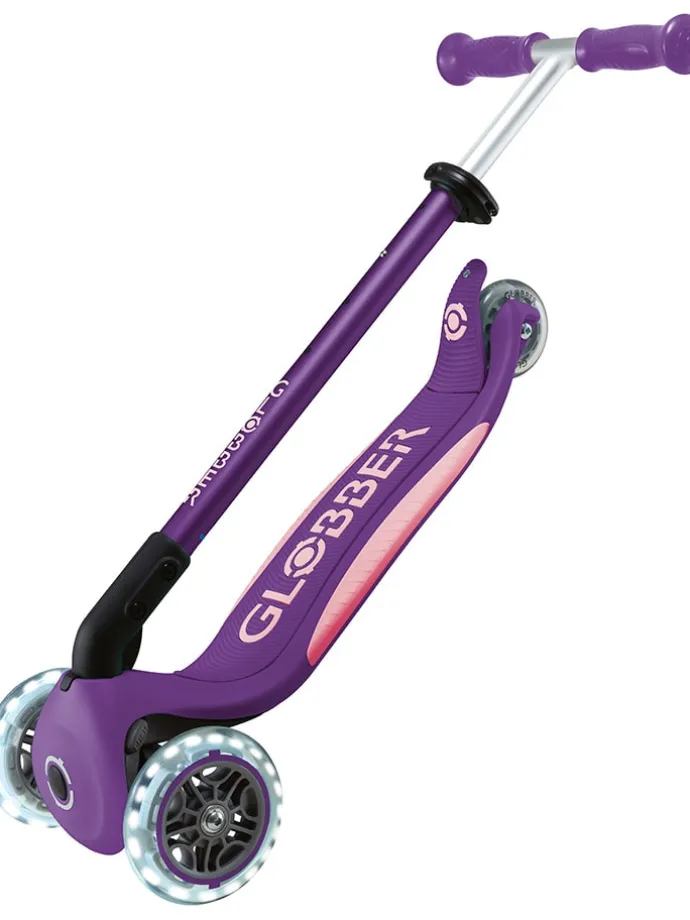 Scooter "Globber primo foldable plus lights" in Lila - ab 3 Jahren