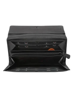 4Seasons Geldbörse RFID Schutz Leder 19.5 cm in schwarz