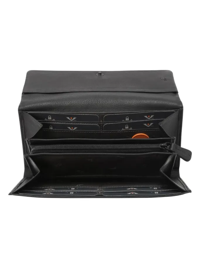 4Seasons Geldbörse RFID Schutz Leder 19.5 cm in schwarz