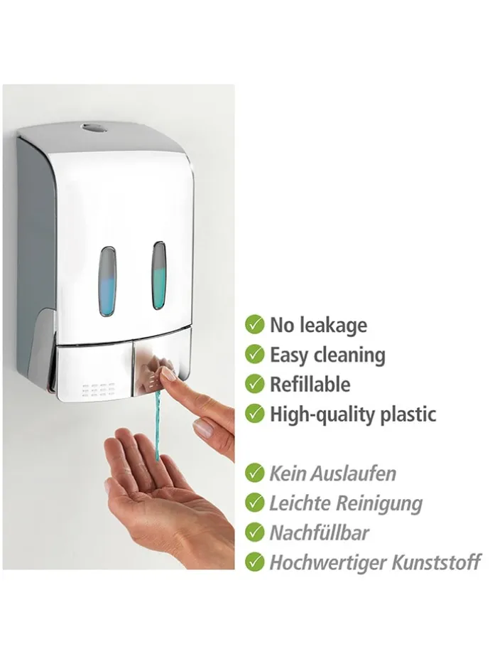 Seifen- & Desinfektionsmittelspender in Weiß - (B)14,5 x (H)24 x (T)9 cm