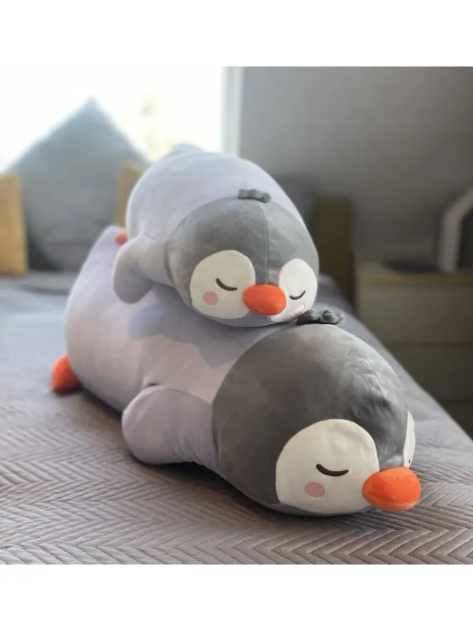Seitenschläferkissen Pinguin Kissen in Hellblau