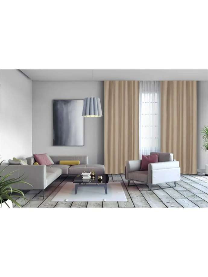 Ösenvorhang "Luxe" in Taupe