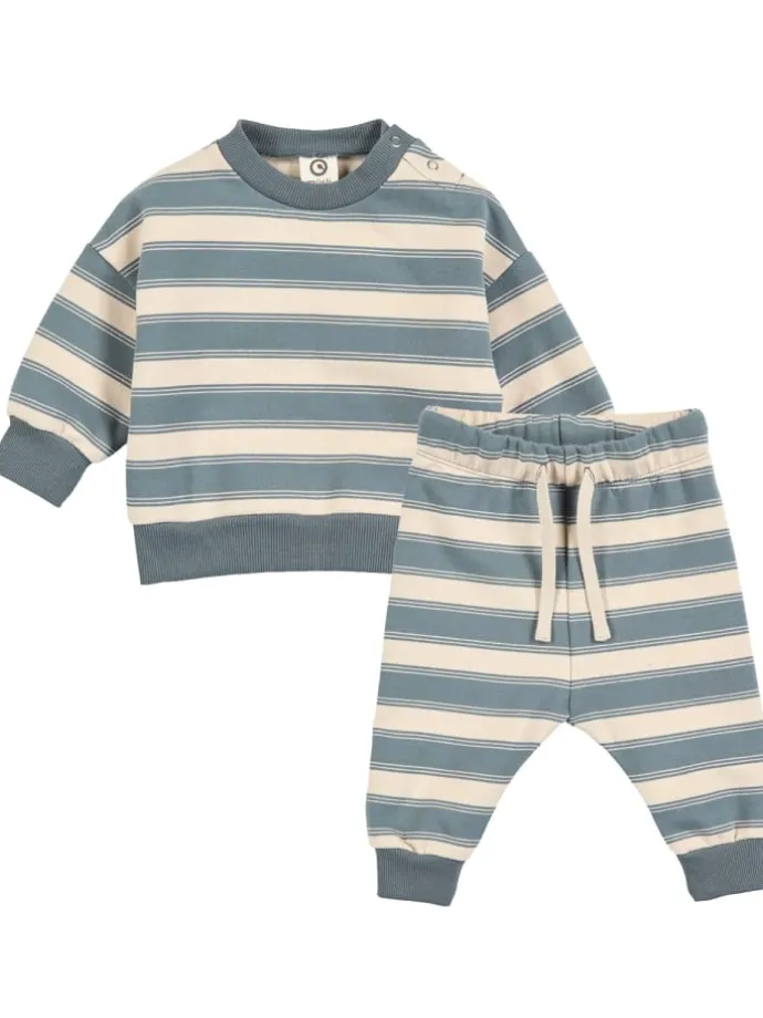 Set aus Babyshirt und Babyleggings in Oak/ Stormy blue