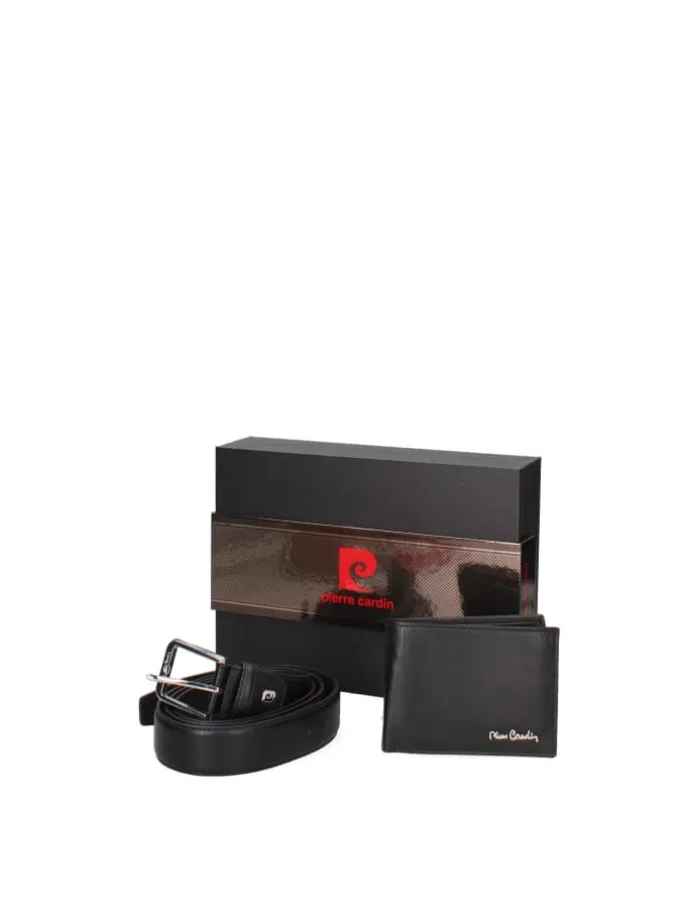 Set aus Geldbörse und Gürtel in BLACK