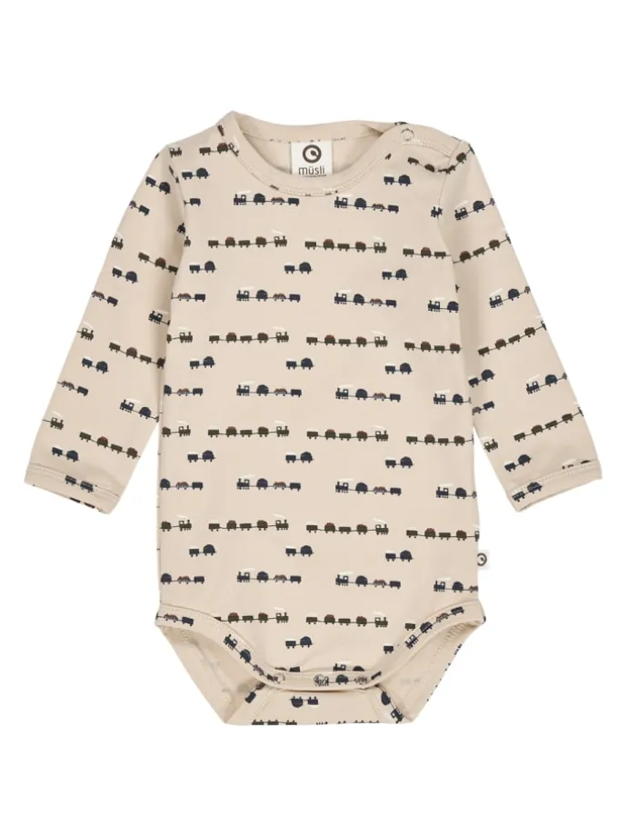 Set aus Langarmbody und Babyhose in Oak/ Root/ Deep green