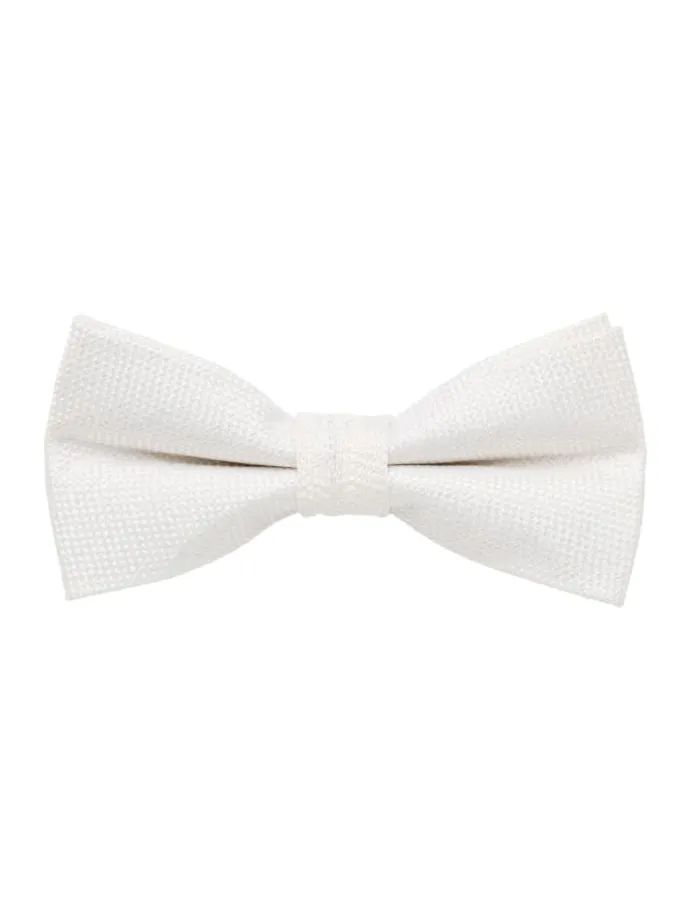 Set bestehend aus Fliege und Einstecktuch in creme