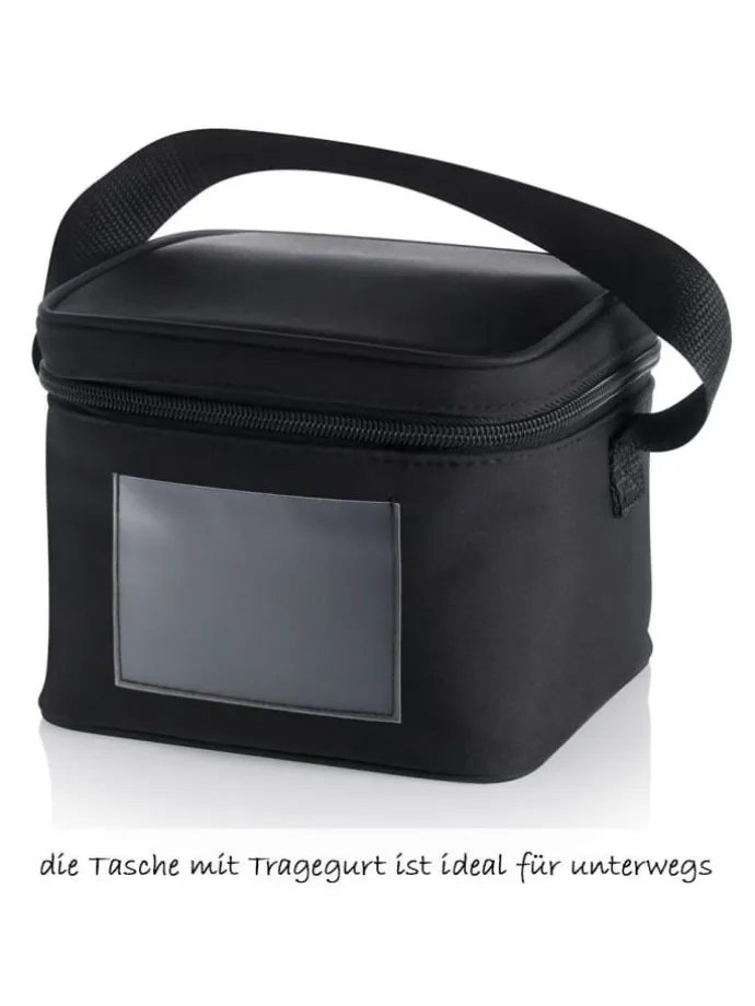 Set Kühltasche & 4 Flaschen in rosa,weiss