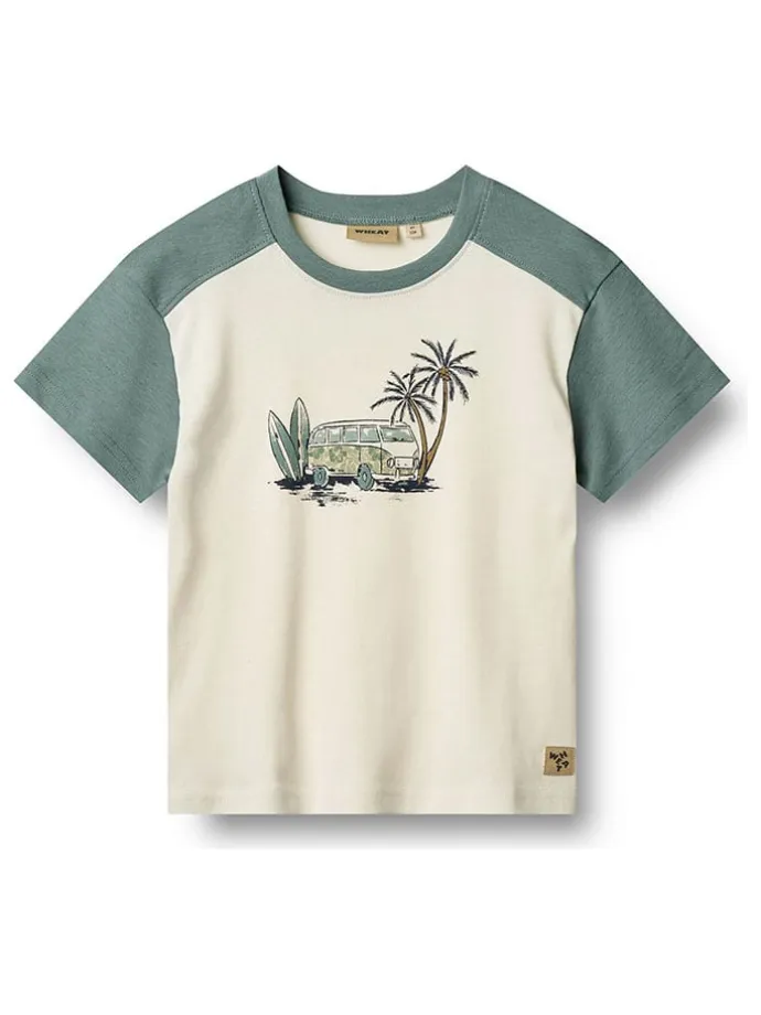 Shirt "Hector" in Weiß/ Grün