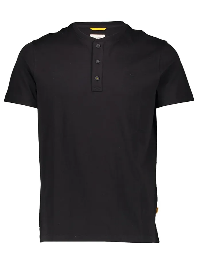 Shirt "Henley" in Schwarz