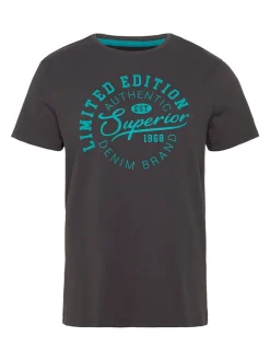 Shirt in Anthrazit/ Türkis