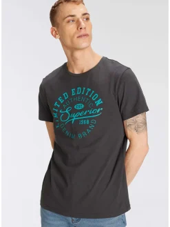 Shirt in Anthrazit/ Türkis