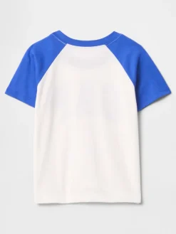 Shirt in Weiß/ Blau