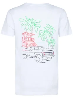 Shirt in Weiß/ Bunt