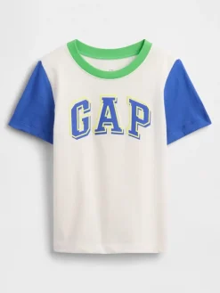 Shirt in Weiß/ Dunkelblau/ Grün