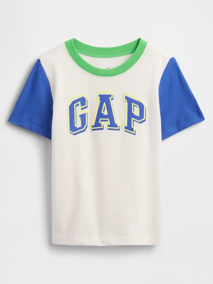 Shirt in Weiß/ Dunkelblau/ Grün