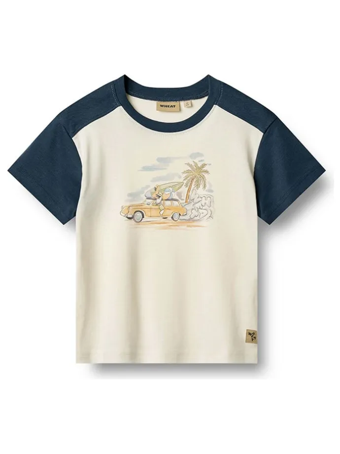 Shirt "Vincent" in Creme/ Dunkelblau