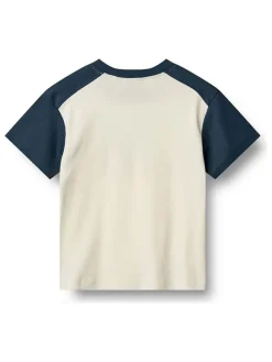 Shirt "Vincent" in Creme/ Dunkelblau
