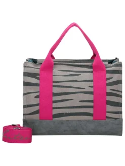 Shopper in Grau/ Pink - (B)40 x (H)29,5 x (T)14 cm