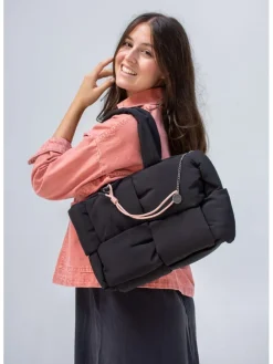 Shopper "Limited Puffed" in Schwarz - (B)41 x (H)27 x (T)17 cm