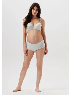Short Cotton Melange in Light Grey Melange
