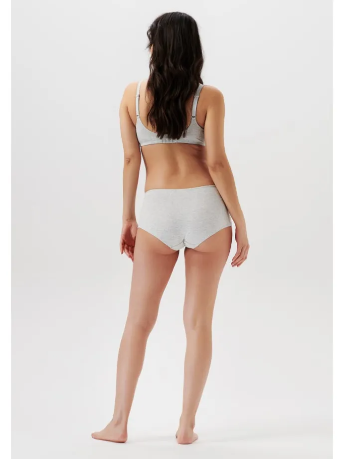 Short Cotton Melange in Light Grey Melange