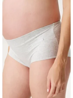 Short Cotton Melange in Light Grey Melange