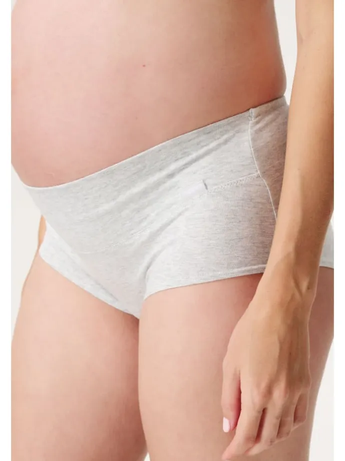 Short Cotton Melange in Light Grey Melange