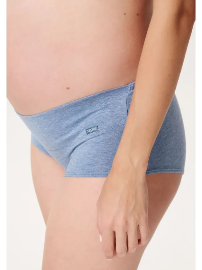 Short Cotton Melange in Light Blue Melange