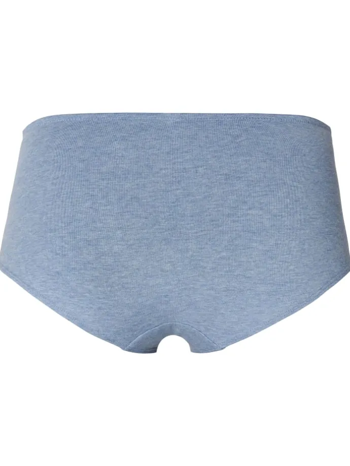 Short Cotton Melange in Light Blue Melange