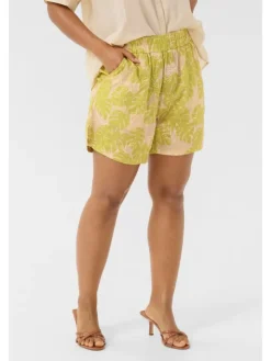 Shorts CUdebora Relaxed fit in Green Palm Leaves
